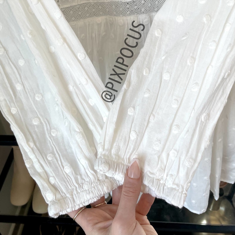 ZARA SWISS DOT EMBROIDERED DRESS WHITE - Picture 10 of 15